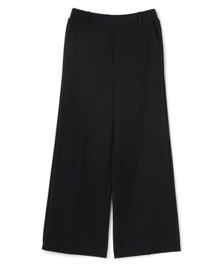 UNFILO L 【15サイズ展開/ウエストゴム】BEAUTY MOVE ワイドストレートパンツ ブラック