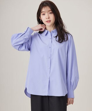 ANY SIS L 【洗える】ランタンスリーブ シャツ ライトブルー