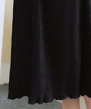 Tiaclasse 【2点セット・洗える】変形プリーツキャミワンピース＆Tシャツ ブラック