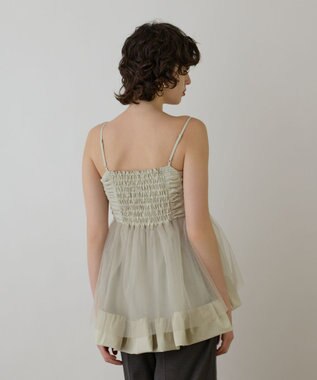 GRACE CONTINENTAL タフタチュールキャミ ライトグリーン