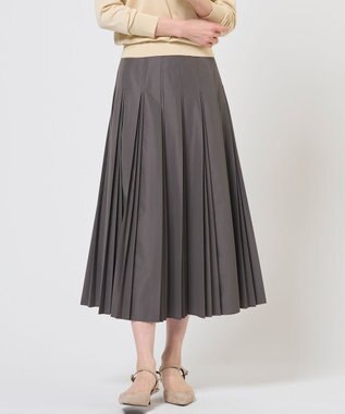 J.PRESS LADIES S 【WEB限定カラーあり】TC ライトタンブラー プリーツ スカート スレート系