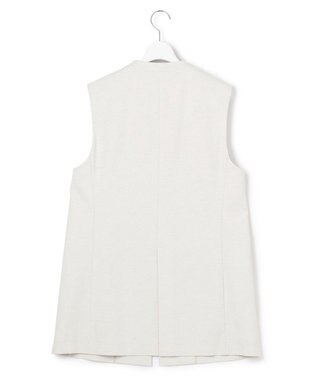 23区 L 【セットアップ対応】オックスストレッチ ノーカラー ジレ ライトグレー系