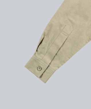 WHITE MAILS 【UNISEX】COTTON PAPER SOFT TWILL バンドカラーシャツ カーキ