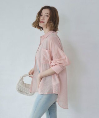 WEGO 【2026年春夏新作】シアーシャツ ピンク