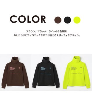 PW CIRCULUS 【起毛素材であたたか】【WOMEN】スピンドル付 両面起毛タートルネック ゴルフウェア レディース ダークブラウン系