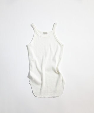 LENO TANK TOP　テレコタンクトップカットソー WHITE