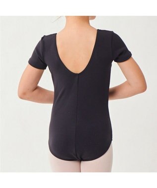 Chacott 丸首半袖レオタード（スムース） ブラック