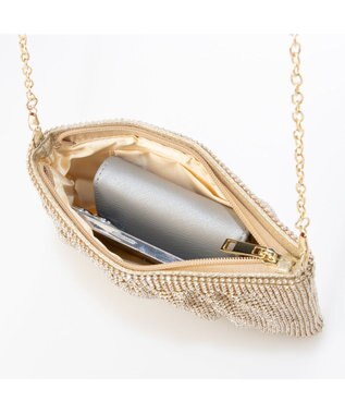 UNBILLION カシュカシュ cachecache / メタリックビーズスクエアミニショルダー ゴールド