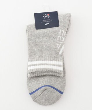 23区GOLF 【MEN】ロゴハーフソックス ライトグレー系
