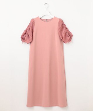 Feroux 【洗える】ドロストスリーブカットソー ワンピース ピンク系
