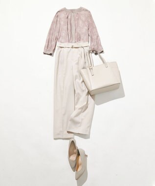 ANY SIS 【洗える】ドライオックスタック ワイドパンツ アイボリー