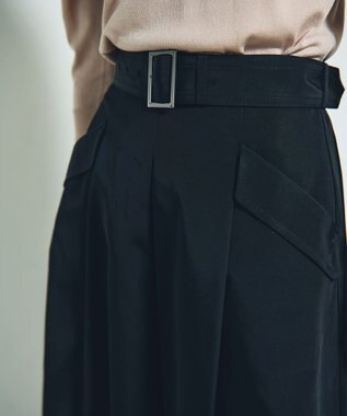 GRACE CONTINENTAL グログランタックフレアスカート ブラック