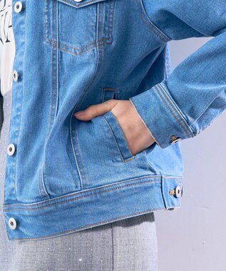 YECCA VECCA ノーカラーストレッチGジャン Indigo