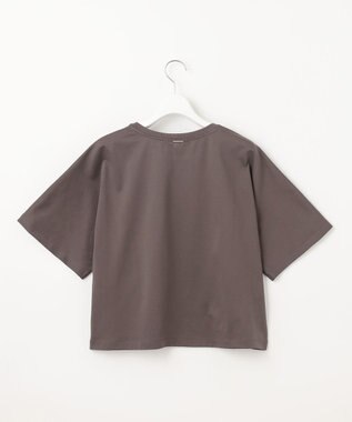 自由区 L 【洗える】ハイカウントクロップド丈 カットソー スレート