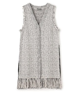 uncrave ツイードニット ジレ オフ×ブラック