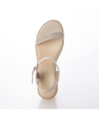 Riz raffinee <Riz raffinee>ラインストーン付ウェッジサンダル シルバー