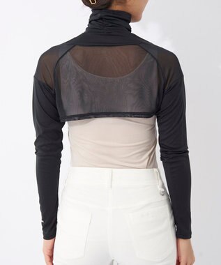FILA GOLF／marie claire 【Marie claire sports】メッシュ切替ハイネックボレロ丈アンダーシャツ ブラック