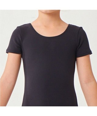 Chacott 丸首半袖レオタード（スムース） ブラック