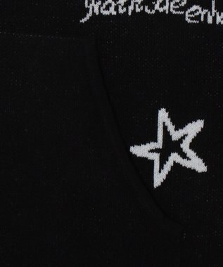 WEGO ジャガードグラフィックニットZIPパーカー ブラック