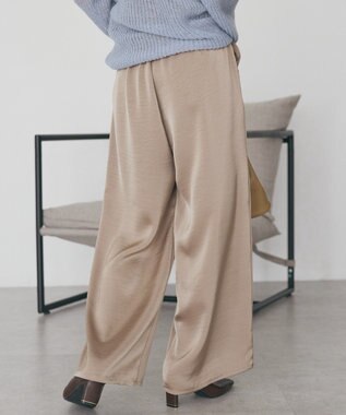 AMERICAN HOLIC サテンリラックスイージーパンツ Beige