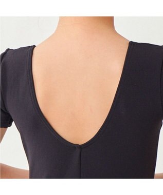 Chacott 丸首半袖レオタード（スムース） ブラック