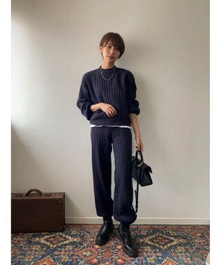 Green Parks リブニットプルオーバー Navy