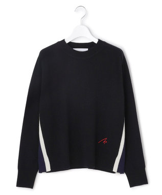 ICB 【30th ANNIVERSARY】 カシミヤブレンド 配色デザインプルオーバー ブラック