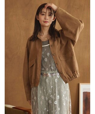 Green Parks ステンカラースウェード調ブルゾン Camel