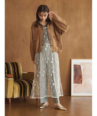 Green Parks ステンカラースウェード調ブルゾン Camel