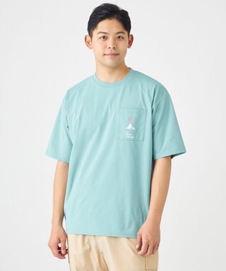 SHARE PARK MENS 【UVカット・吸水速乾・ストレッチ・軽量 】ポケットロゴTシャツ（L・XLサイズ） サックスブルー系