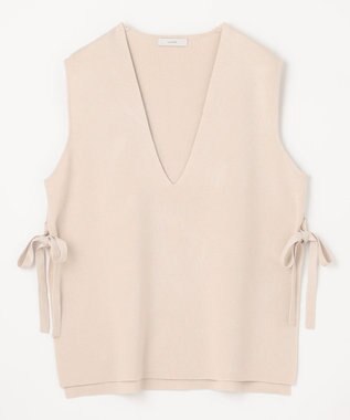ANY L 【洗濯機可】サイドリボン ニットベスト サンドベージュ