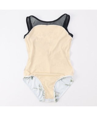 Chacott ノースリーブレオタード グリーンプリント