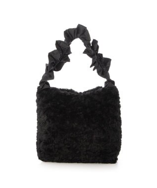 UNBILLION カシュカシュ cachecache / フリルハンドルボアトート ブラック