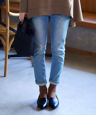 Tiaclasse 花柄ジャガード編みソックス ブラック