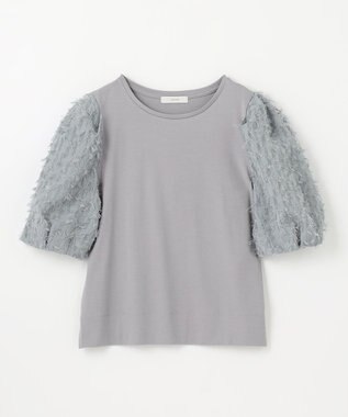 ANY L シルケットスムースジャガードスリーブプルオーバー グレー