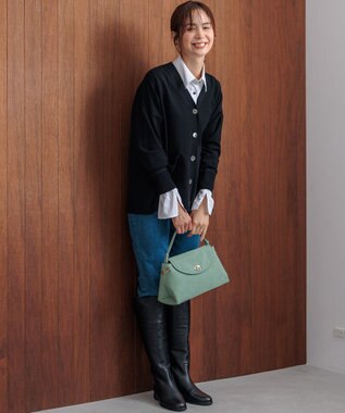 組曲 スエードライク トップハンドルバッグ ピスタチオ系