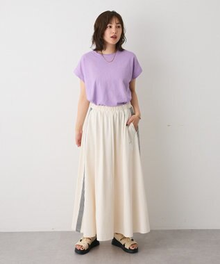 CRAFT STANDARD BOUTIQUE カットクレープクルーネックTシャツ Purple