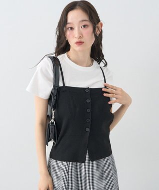 earth music&ecology ＳＥＴ２点コンパクトＴＥＥ＋マルチｗａｙニットビスチ