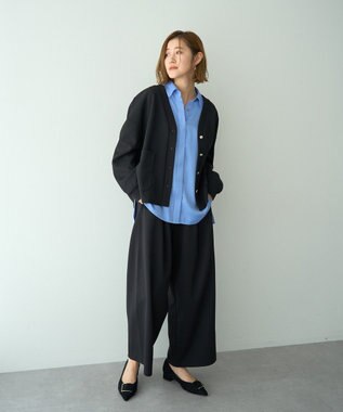 YECCA VECCA イージーカットジョーゼットパンツ Black