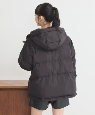 earth music&ecology フーディーパファーブルゾン ブラック