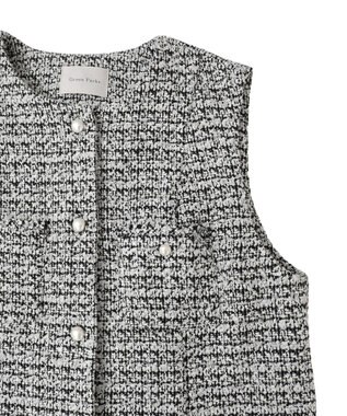 Green Parks Ｏ．ツィードペプラムベスト Black