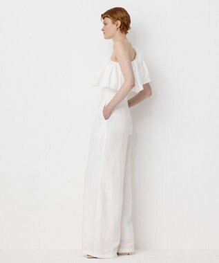 NAVE 【Nave・洗える/撥水/ストレッチ素材】ライトタフタ ワンショルダーブラウス ホワイト系