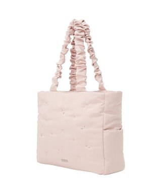 Maison de FLEUR ローズリボン刺繍パファートートバッグ Pink
