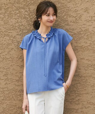 【WEB&一部店舗限定】ライトタンブラー ギャザー フリル ブラウス