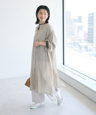 CRAFT STANDARD BOUTIQUE ヴィンテージボイル羽織ワンピース Gray Beige
