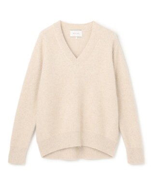 BEIGE， AMARILLO / スパンコールフォックスVネックニット Taupe