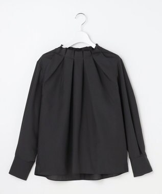 自由区 【カタログ掲載】ナチュラルタッチスタンドカラー ブラウス ブラック