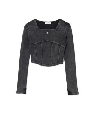 WEGO ヴィンテージウォッシュコルセットデザイントップス スミクロ