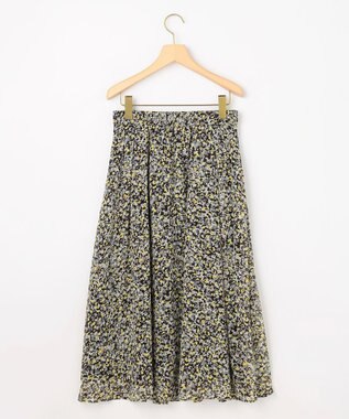 組曲 【先行予約】インプレッションフラワープリント フレアスカート イエローフラワー系