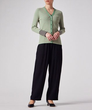 Paul Smith 【洗える】リブ ボーダー カーディガン グリーン